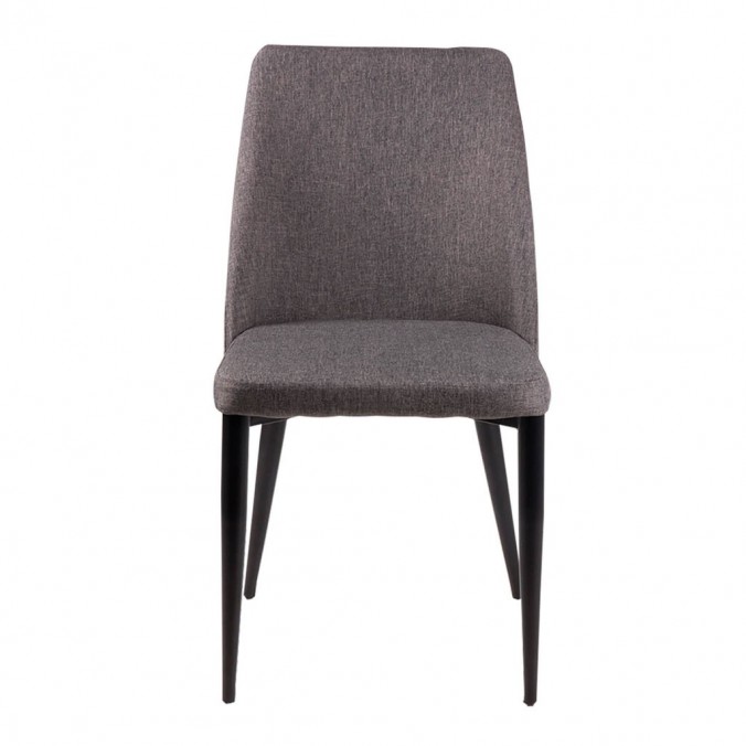 Silla MELISSA tapizado gris oscuro y patas metal negro