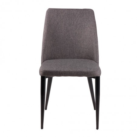 Silla MELISSA tapizado gris oscuro y patas metal negro