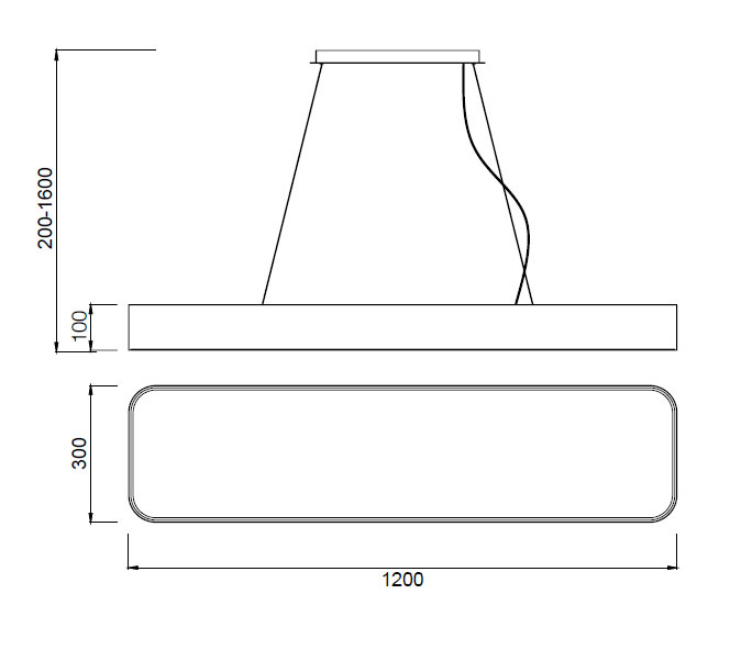 Plaf n suspendido LED 85W 120x30cm Erizho